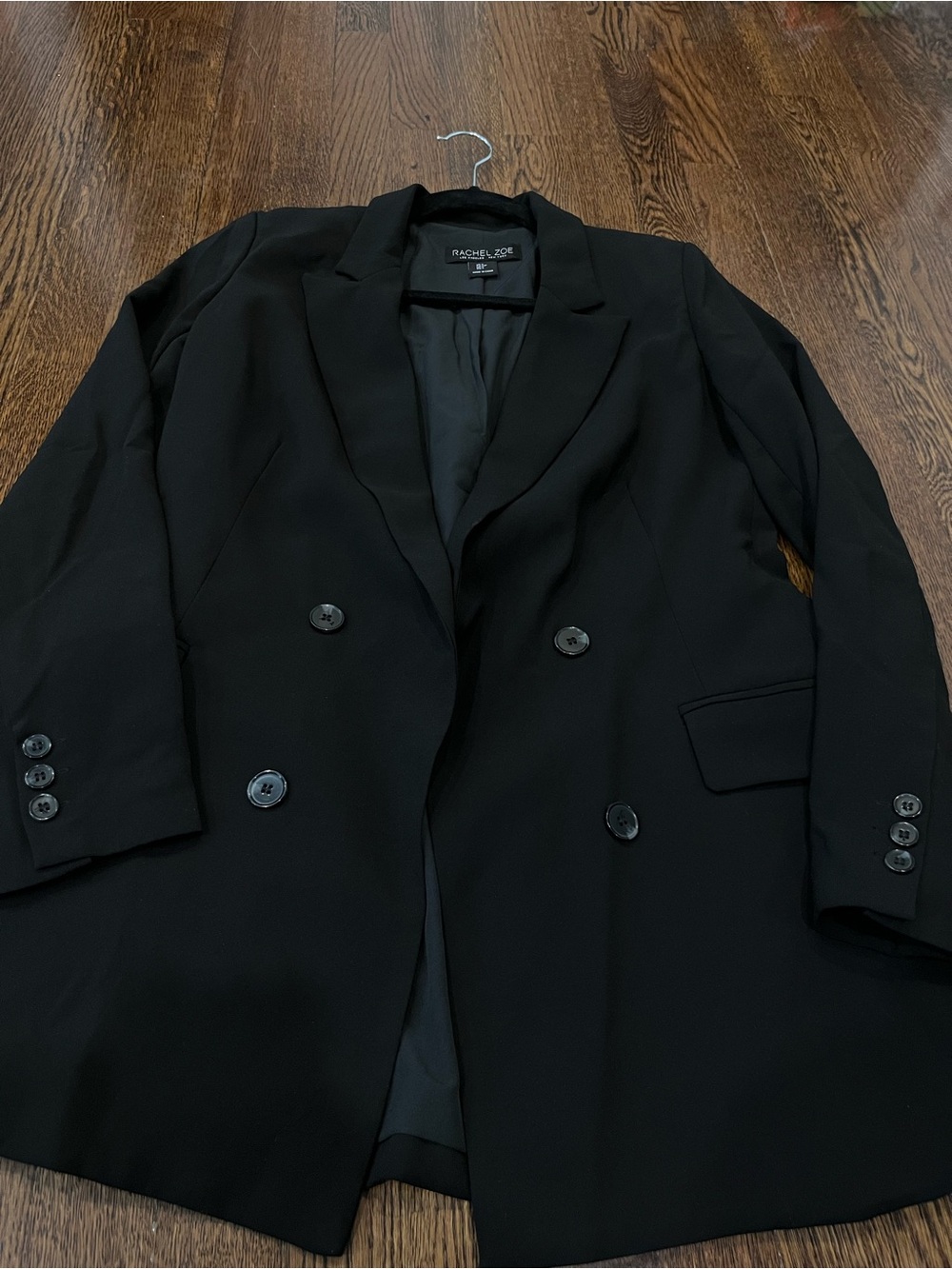 Rachel Zoe Black Tailored Double-Breasted Blazer
